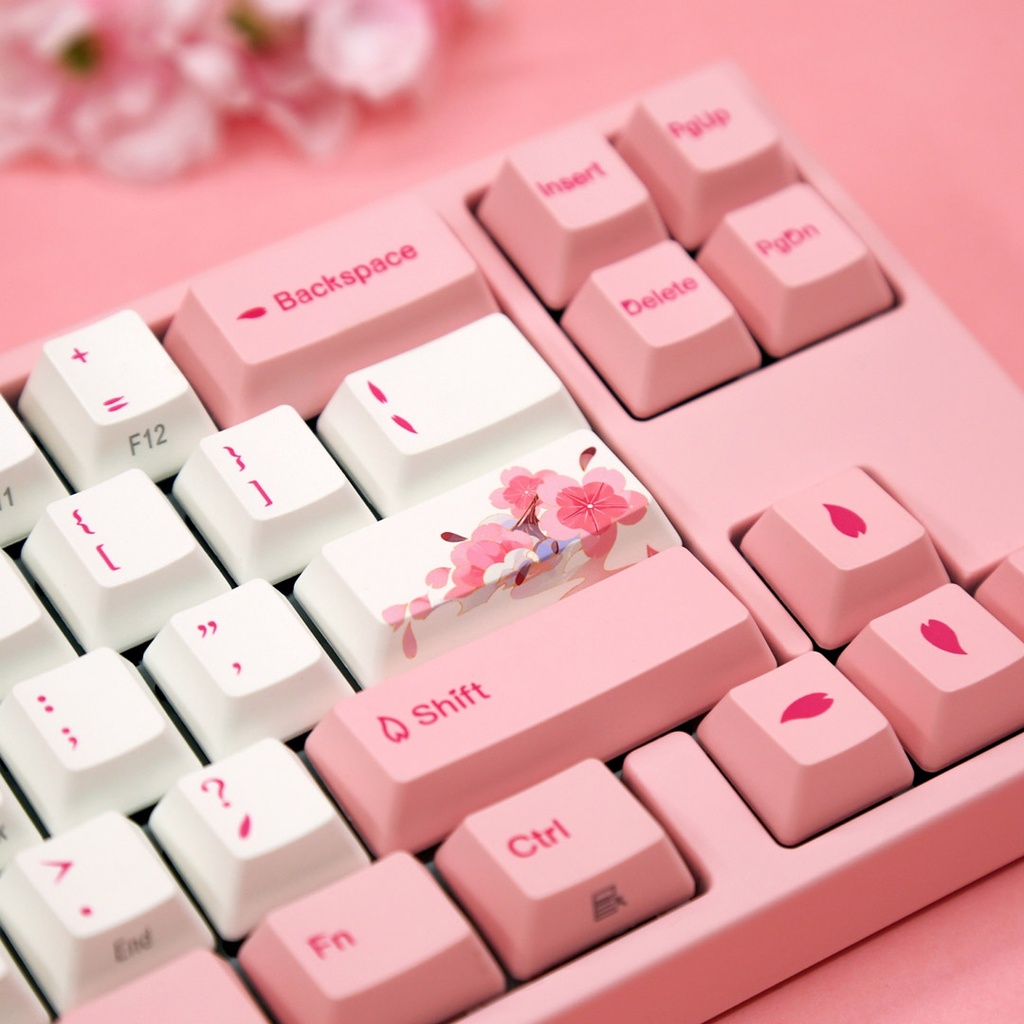 Teclado Mecanico Ducky Miya Pro Sakura V2 Ingles Led Blanco Cherry Mx Brown 