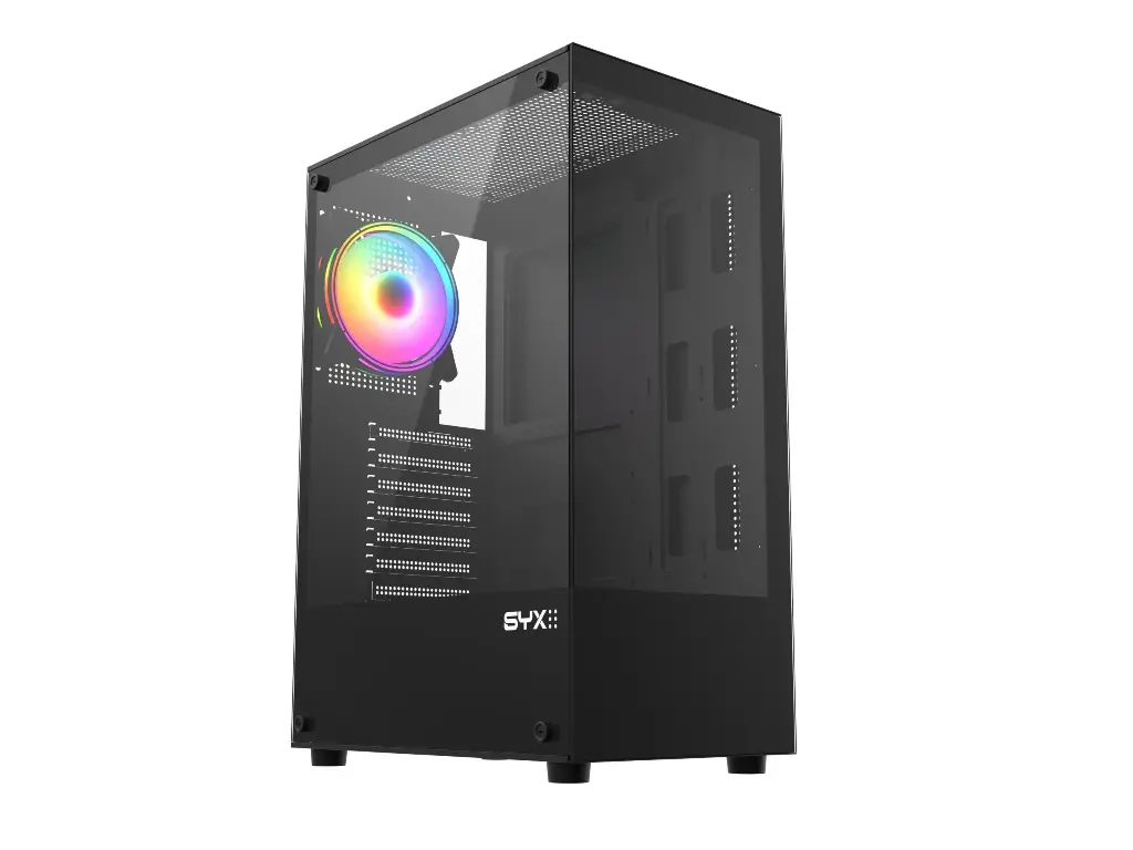 Gabinete SYX EQS11 BK 1*FAN RGB ATX Glass