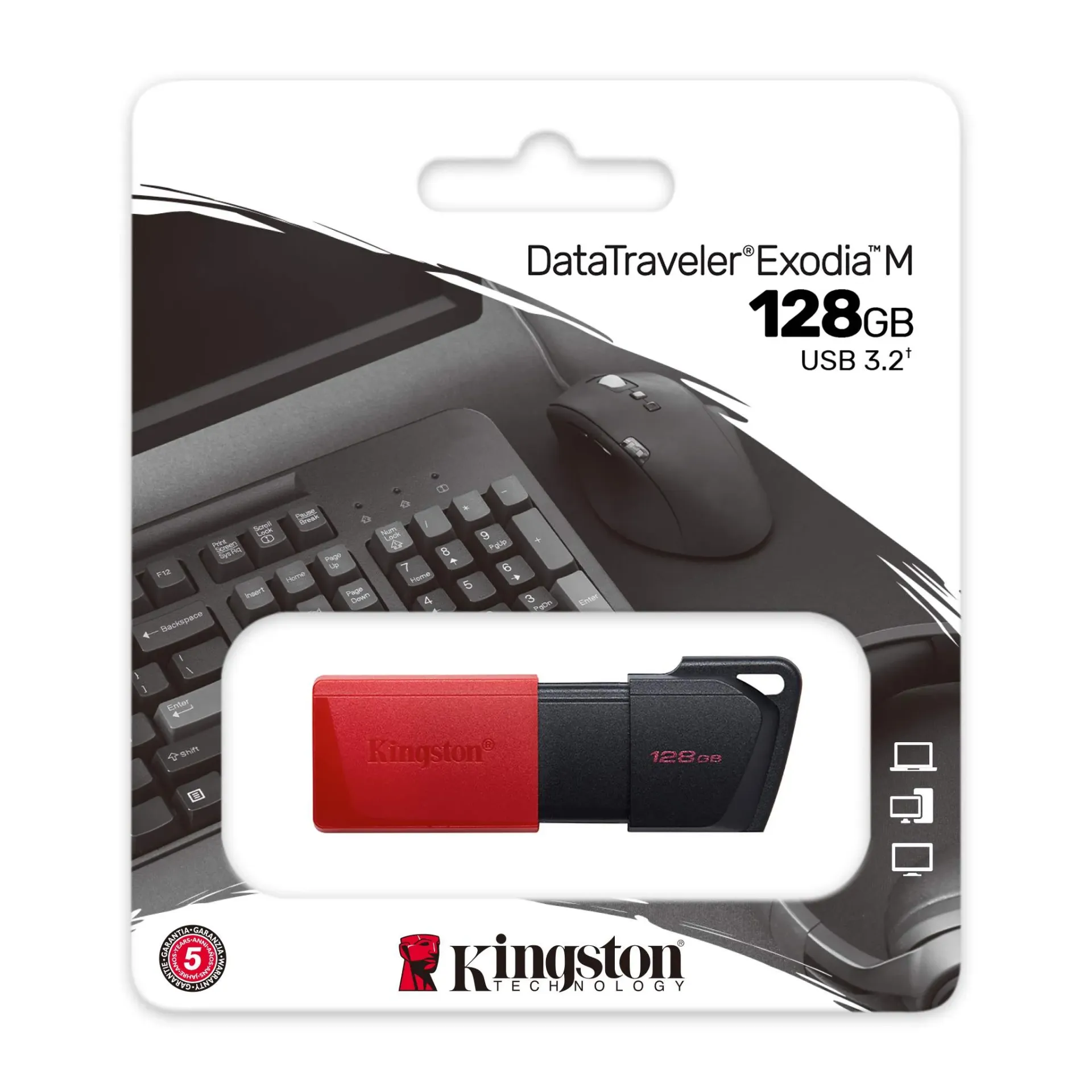 PenDrive Kingston Exodia M 128GB USB 3.2 Rojo