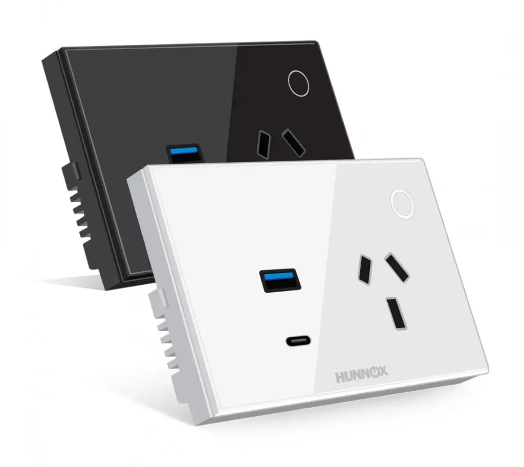 Toma+USBA+USBC Hunnox Smart Táctil Blanco