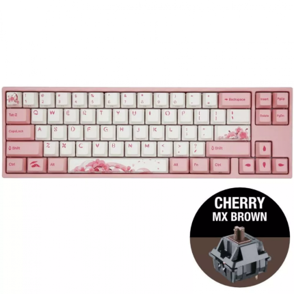 Teclado Mecanico Ducky Miya Pro Sakura V2 Ingles Led Blanco Cherry Mx Brown 