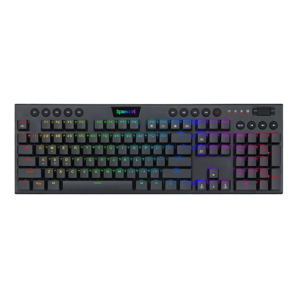 Teclados Redragon Horus FS Black red switch spanish wireless K618-RGB-SP RD