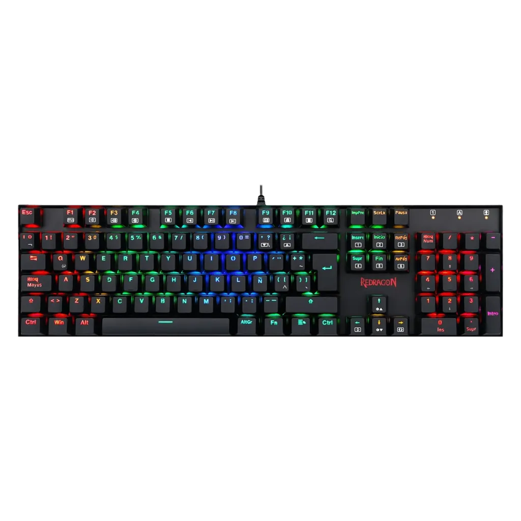 Teclado Mecanico Redragon Mitra Black Switch Red Español K551RGB-1-SP