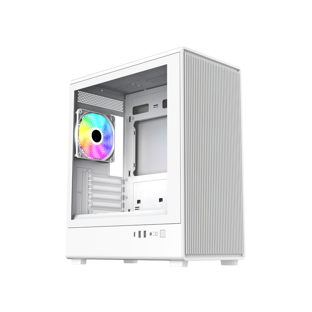 Gabinete Cooler Master Elite 350 Mini Tower x4 Fan  ARGB White M-ATX